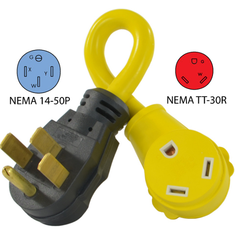Conntek 15315 & 14315 NEMA 14-50P to TT-30R RV Pigtail Adapter