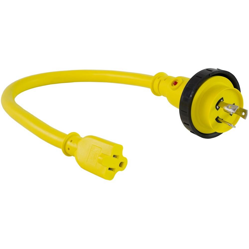 Conntek 17202 & 17201 NEMA L530P to 515R Marine Pigtail Adapter