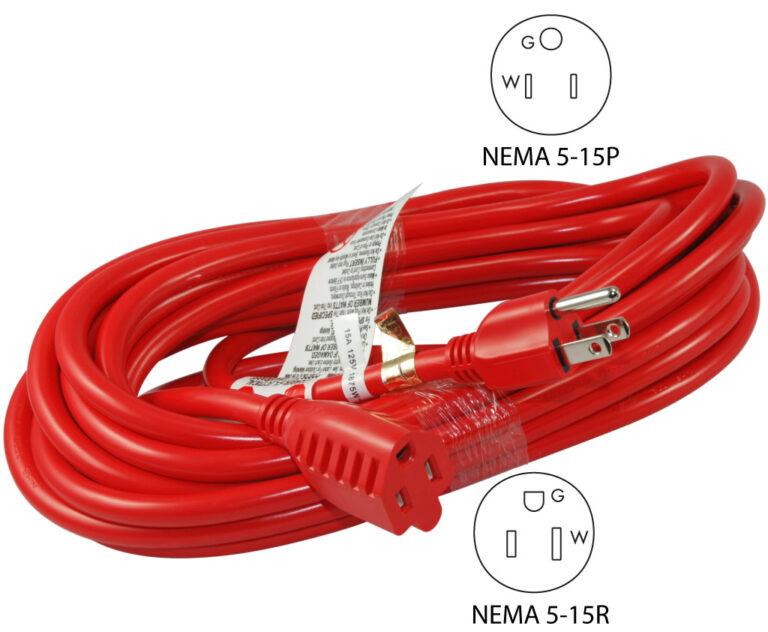 Conntek 20241 Series NEMA 515 14 Gauge Red Extension Cords