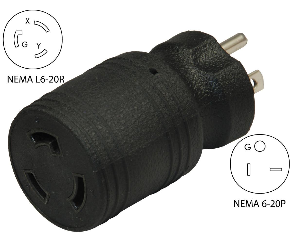 Conntek 30113 NEMA 620P to L620R Welder Plug Adapter