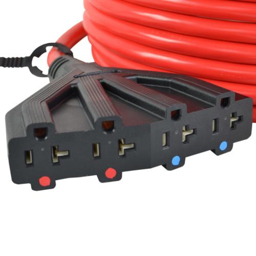 Conntek NEMA L1420P to (4) 515/20R Generator Power Dist. Cords