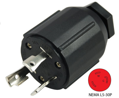NEMA L5-30P Assembly Plug (Black)