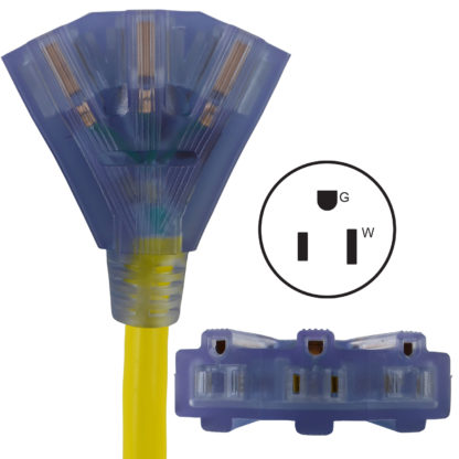 Three NEMA 5-15R Outlet Connector