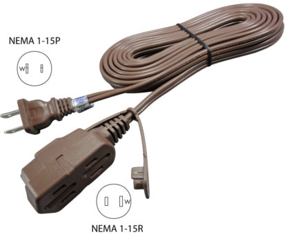 NEMA 1-15P to (3) NEMA 1-15R Power Cord