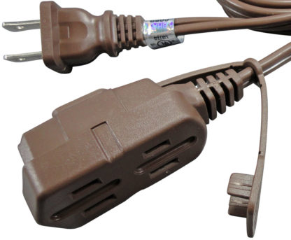 NEMA 1-15P Male Plug and Triple Outlet NEMA 1-15R Female Connector