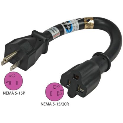 NEMA 5-15P to NEMA 5-15/20R Pigtail Adapter