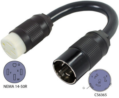 NEMA CS6365 to NEMA 14-50R Pigtail Adapter