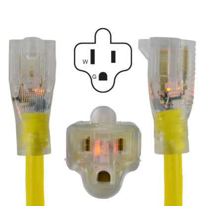 NEMA 5-15R connector with power indicator light