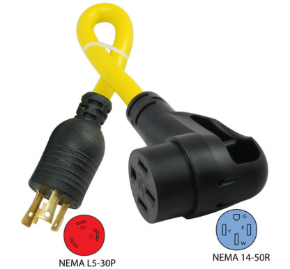 NEMA L5-30P to NEMA 14-50R Pigtail Adapter