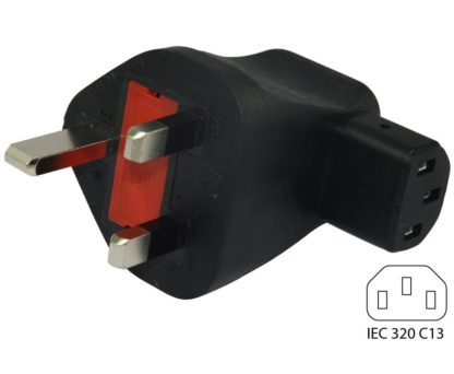 UK BS1363 to IEC C13 Plug Adapter