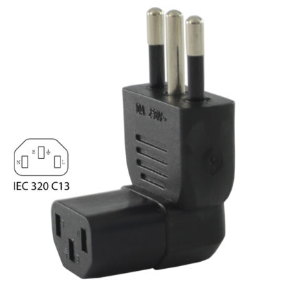 Italy 3-Prong Male Plug to IEC C13 Female Connector Plug Adapter