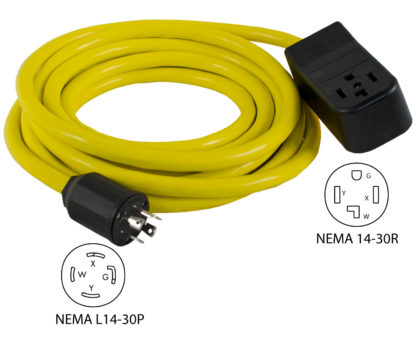 NEMA L14-30P to NEMA 14-30R Power Supply Cord