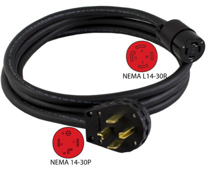 NEMA 14-30P to NEMA L14-30R Power Supply Cord