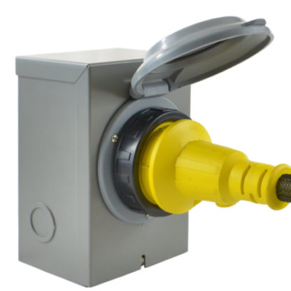 NEMA L5-30 Power Cord Connected to Inlet Box