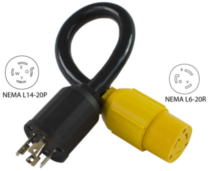 NEMA L14-20P to NEMA L6-20R Pigtail Adapter