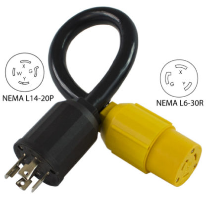 NEMA L14-20P to NEMA L6-30R Pigtail Adapter