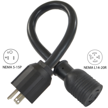 NEMA 5-15P to NEMA L14-20R Pigtail Adapter