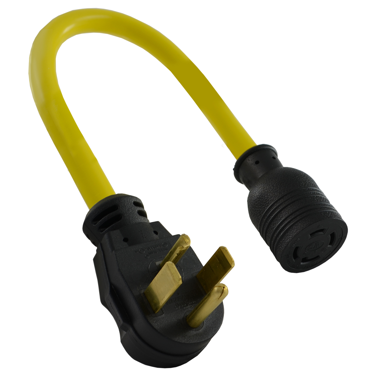 Conntek 14330 1.5-Foot Adapter 30 Amp NEMA 14-30P 4 Prong Male Plug To 30 Amp 125/250 L14-30R Volt Locking Female Connector 