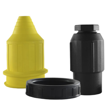 Weatherproof Boot, NEMA L5-30 Connector, & Threaded Ring