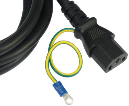 C13 Connector and Exterior Grounding Wire With Ø4.3mm Ring Lug