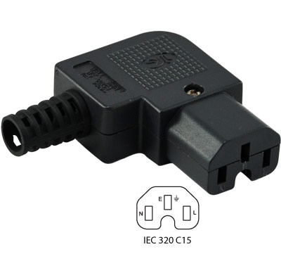IEC C15 Assembly Female Connector (90° Right Angle)