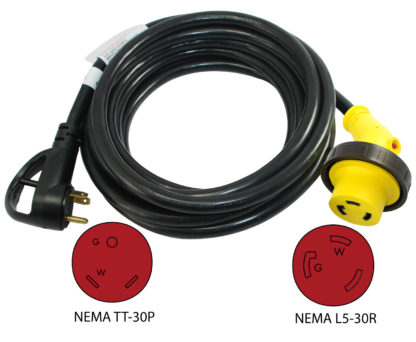 NEMA TT-30P to L5-30R RV Power Cord