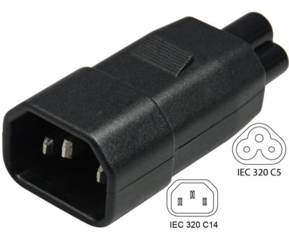 IEC 320 C14 to IEC 320 C5 Plug Adapter