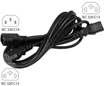 IEC C14 to (2) IEC C13 Power Splitter Cord