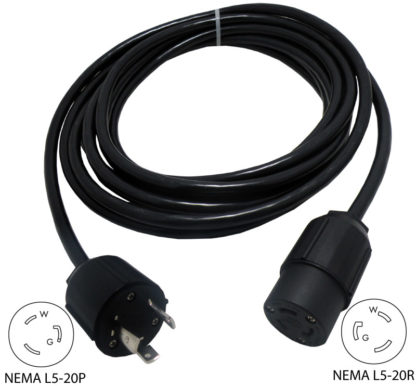 NEMA L5-20P to NEMA L5-20R Power Cord