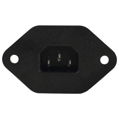 IEC C14 to NEMA 5-15R mountable plug adapter