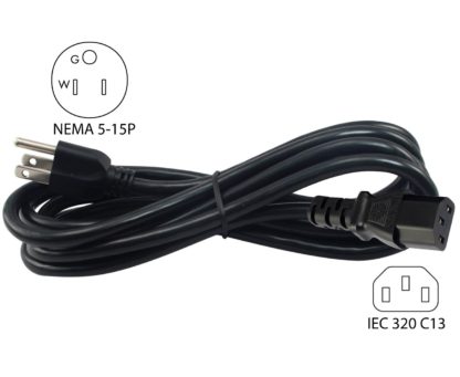 NEMA 5-15P to IEC C13 Power Cord