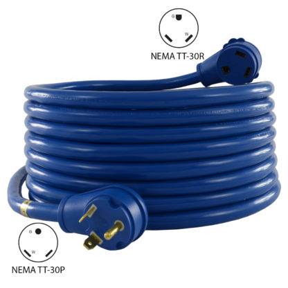 NEMA TT-30P to NEMA TT-30R Extension Cord