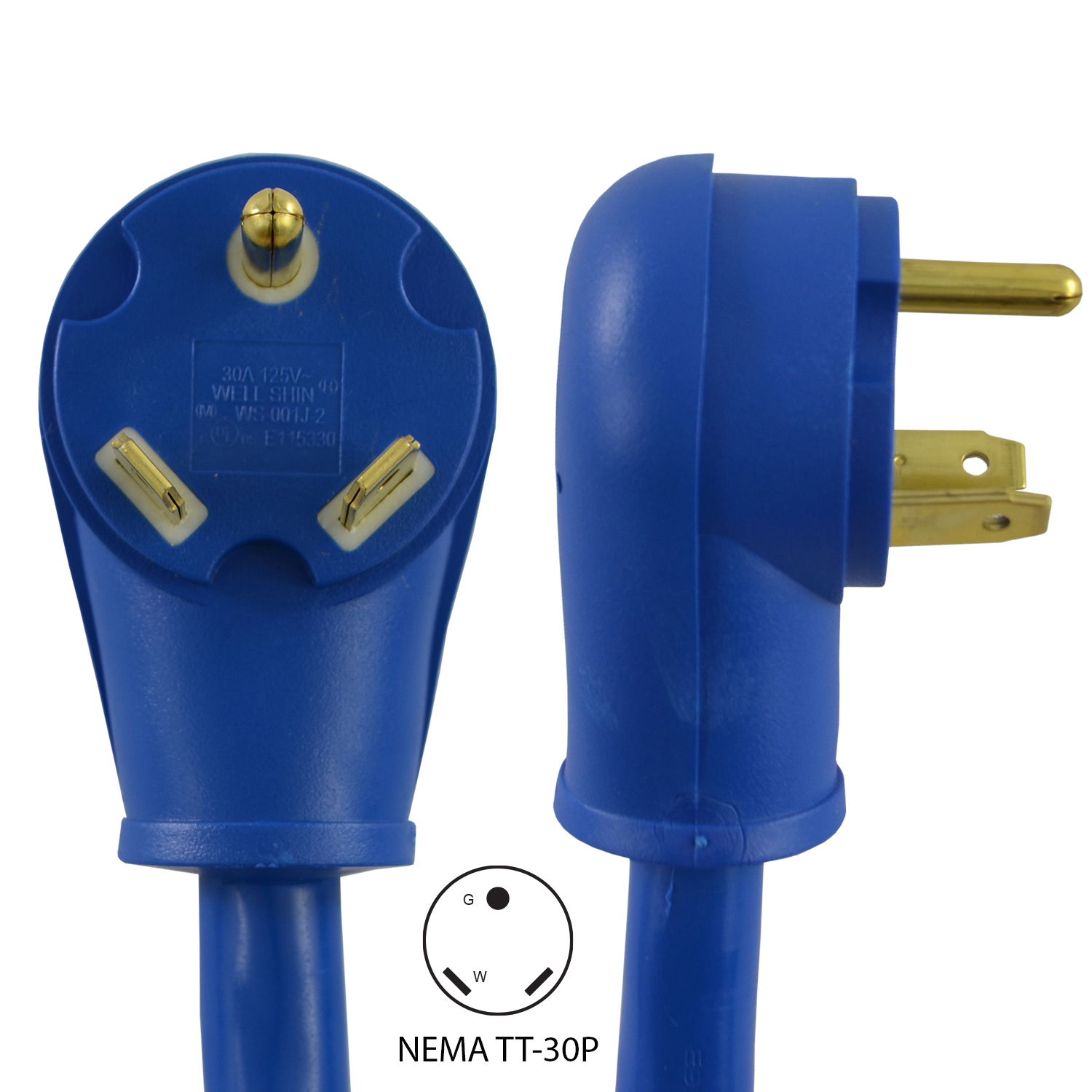 Conntek NEMA TT-30 RV / Generator Extension Cords(Blue)