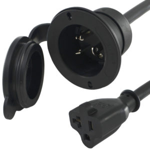 Power Inlet Socket with Integrated 16-inch Cord